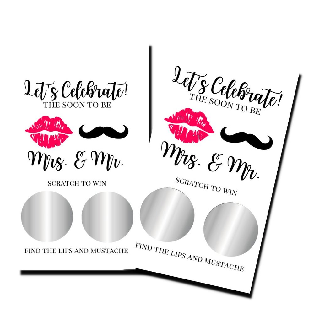 Bridal Shower Games - Let's Celebrate - 50 Scratch Off Cards - Bachelorette